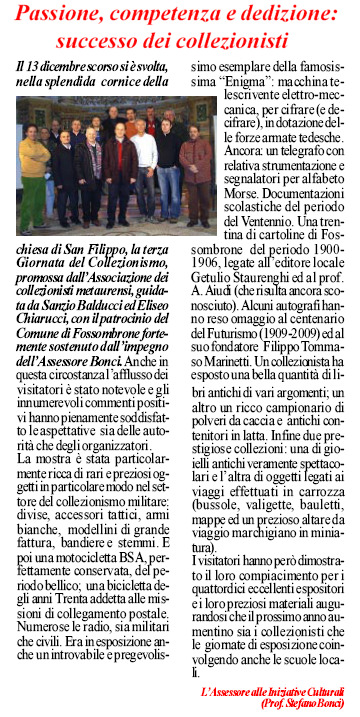 Terza giornata del collezionista Fossombrone